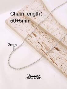 1 pièce Collier à chaîne de perles en acier inoxydable de 2 mm, 3 mm, 4 mm pour femmes et hommes. Colliers à perles rondes. Ras-de-cou pour femmes. Cadeau pour meilleurs amis