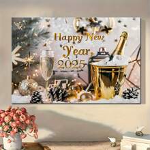 Decoração de Ano Novo 2025, Fundo de Banner de Feliz Ano Novo, Suprimentos para Festa de Ano Novo, Fundo de Fotografia de Ano Novo Foto