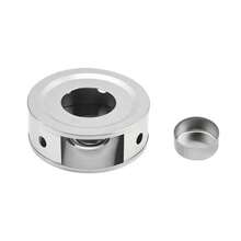 1 件装不锈钢蜡烛加热器空心底座，玻璃茶壶加热器，用于加热茶壶，返回学校 - 銀色 - 查看 7