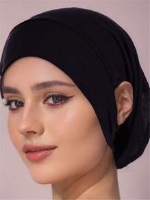 Damen Kopftuch Cap als Unterkopftuch, einfarbige Feste Unterkappe mit Ohröffnung, Kopftuch Accessoires Bandanas Cap als Unterkappe für Kopftücher, Alltägliche Unterkappe