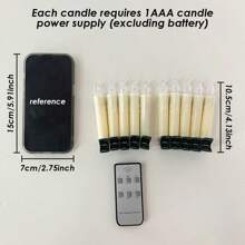 1pc LED Halloween Candle String Lights, Battery Operated With Clips, Easy To Hang, Suitable For Halloween, Christmas And Other Holiday Decorations - White - View 11