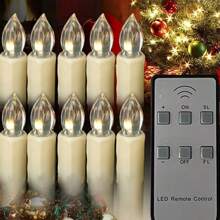 1pc LED Halloween Candle String Lights, Battery Operated With Clips, Easy To Hang, Suitable For Halloween, Christmas And Other Holiday Decorations - White - View 7