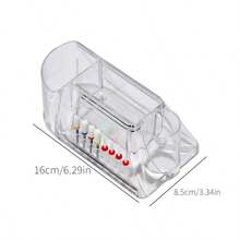1PC空美甲磨头收纳盒钨钢磨头桌面展示架多功能指甲锉刷磨头架