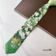 Van Gogh Starry Sky Print Necktie, 8cm Manual Tie For Men & Women, Formal Vintage Street Fashion Style - Multicolor - View 21