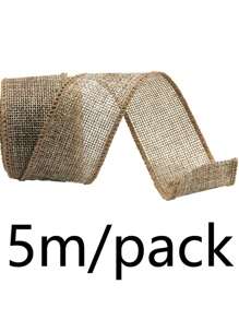 (5 Meters/Roll) Colored Burlap Wire Edge Shaping Ribbon DIY Gift Packaging Butterfly Wedding Decoration Strap Handmade Materials And Accessories Valentine Day