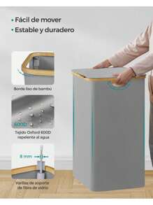 SONGMICS Laundry Baskets - chim bồ câu màu xám - Xem 9