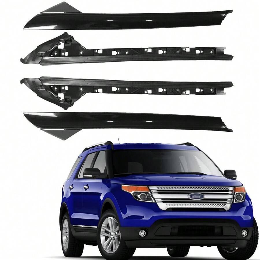 Pair Inner & Outer Windshield A Pillar Molding Trim For Explorer 2011