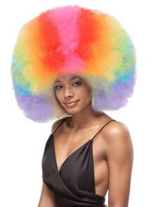 蓬松爆炸头假发，派对节日服装假发 - 彩色 - 查看 9