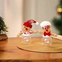 1 件圣诞装饰姜饼糖果罐、迷你小尺寸饼干罐、圣诞礼物（瓶子上的按钮在运输过程中可能会脱落，建议在到货时加固） - 彩色 - 查看 6