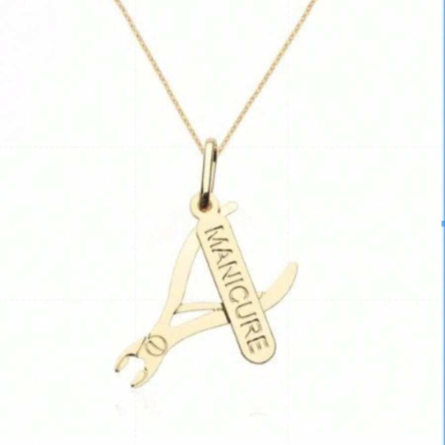 Manicure Pliers Pendant Necklace 18k Gold Plated Plate - 金色 - 查看 1