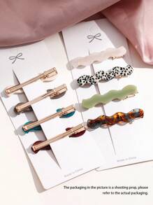 8pcs/Set High-Grade Versatile Multi-Color Wavy Acetate Clips, Include Bangs Clips And Side Clips, Suitable For Daily Use & Gift Hair Clips Claw Clips Hair Claws Hair Slide Hair Barrettes, School Stuff