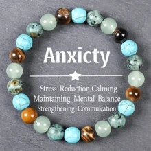 1 pieza Pulsera de cristal relajante - Joyería antiansiedad unisex, regalo ideal para un estilo de vida saludable