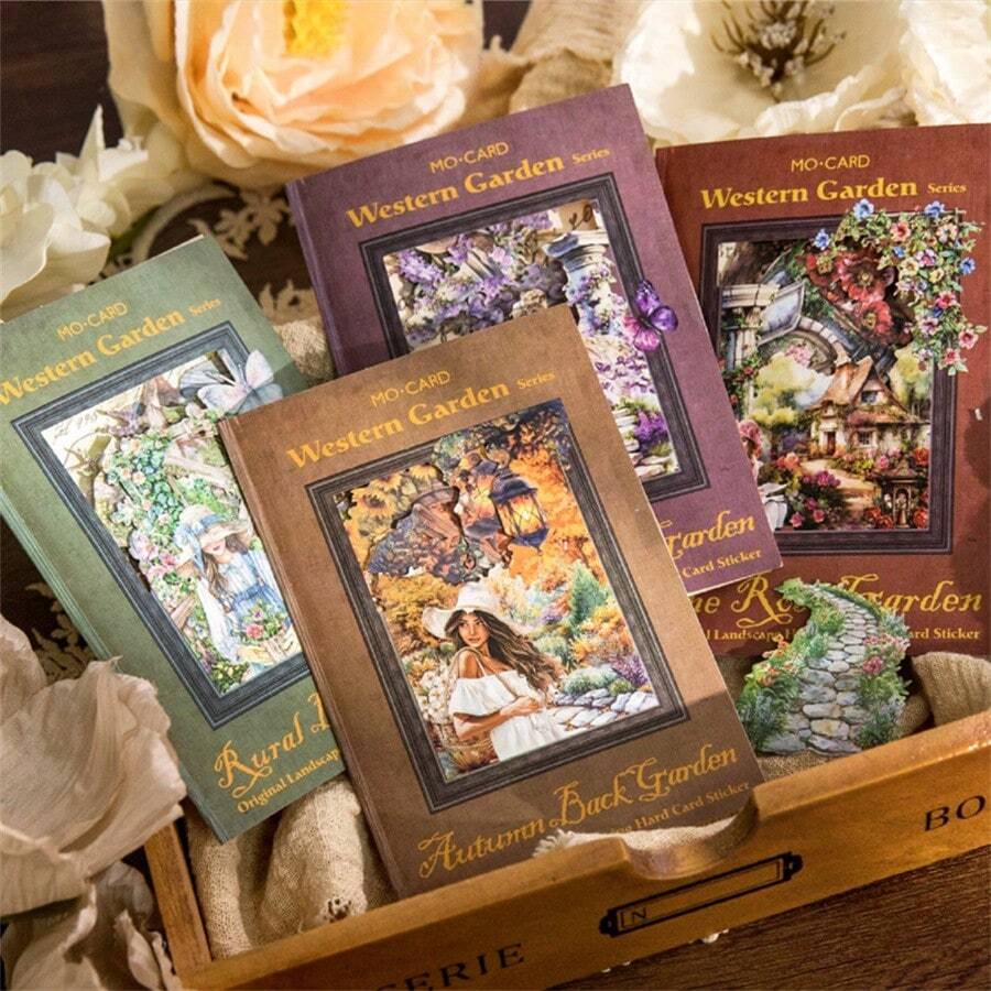 30Pcs/Bag Sticker Pack, Western Garden Series, Vintage Garden Beauty