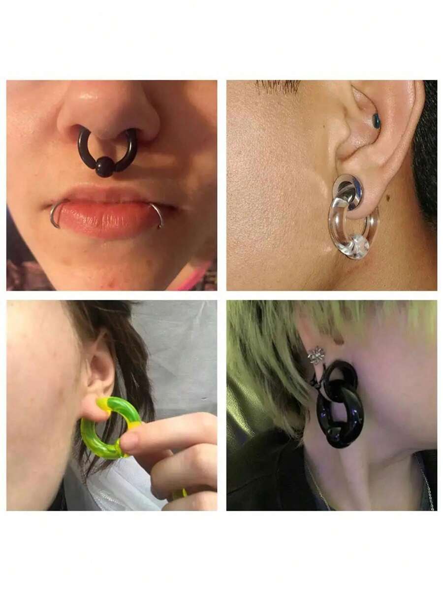 1Piece Acrylic BCR Various Size Captive Bead Ring Ear Tunnel Plug