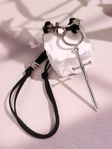 1 chiếc vòng cổ mặt thánh giá gai phong cách Punk tối màu, thiết kế trang sức tối giản và đa năng dành cho phụ nữ - Nhiều màu - Xem 7