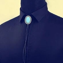 1pc Adjustable Navajo Style Gemstone Bolo Tie Necklace, Western Cowboy Bolo Tie Shirt Collar Accessory For Men And Women, Casual Party Wedding Best Gift - Gem - View 19