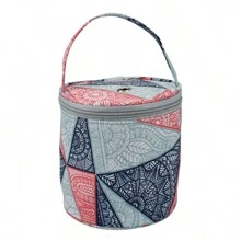 1pc Small Size Yarn Storage Tote Bag, Short Perforated Yarn Storage Bucket, Round Crochet Woven Bag, DIY Accessory Organizer Bag, Convenient For Storing Crochet Hooks, Yarn And Other Knitting Tools (Multiple Styles Available), Art Supplies - Multicolor - View 10