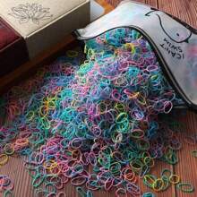 1000 dây buộc tóc nhiều màu sắc cho trẻ em. Dây buộc tóc nhiều màu dùng một lần cho bé gái và trẻ sơ sinh không làm hỏng tóc. Đồ trang trí tóc và mũ đội đầu. - dây cao su - Xem 10