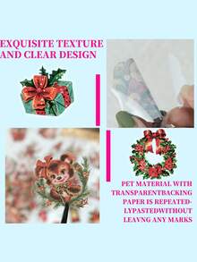 50 miếng dán cốc Giáng sinh sáng tạo, miếng dán trong suốt có các thành phần theo chủ đề Giáng sinh như Ông già Noel, Người tuyết, Người lùn, Thích hợp để trang trí tiệc ngày lễ, Trang trí cửa sổ, cửa tủ lạnh, Làm sổ lưu niệm tự làm - nhiều màu - Xem 6