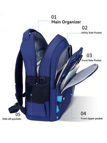 Mochila escolar de diseño nuevo para niños de primaria, grados 1-3-6-9, edades 6-12-16, mochila casual ligera de gran capacidad para estudiantes - azul real - Ver 7