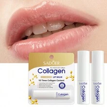 2支装胶原蛋白润唇膏，减少唇纹，防止脱皮和干燥，滋润滋养，提亮唇色 - 白色 - 查看 9