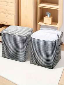 大容量千鸟格布衣服收纳袋，防尘防潮衣柜整理袋，搬家打包袋 - 彩色 - 查看 10