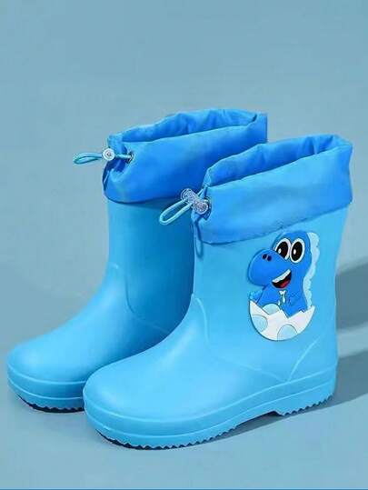 Ett par regnstövlar för fyra säsonger för barn, antihalk- och slitstarka regnskor för pojkar och flickor, tecknad dinosauriekrokodilformad design, vattentäta och luktsäkra sportvattenskor, lämpliga för utomhuslek och påklädning under regniga dagar och för utomhusresor under regnperioder