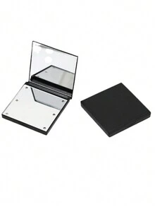 1 pièce Miroir de maquillage pliant carré exquis avec motif rose, verre haute définition 2X grossissement, miroir compact de poche, petit miroir de vanité, cadeau parfait pour maman bien-aimée, sœur, mariée et demoiselle d'honneur lors d'occasions spéciales comme les fêtes, les anniversaires, les mariages, la Fête des mères et la Saint-Valentin, accessoires de voyage