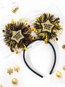 1 dây buộc tóc mừng năm mới cho bé gái, băng đô phụ kiện ngôi sao bằng polyester cho trẻ em, phụ kiện tóc thời trang cho trẻ mới biết đi làm quà tặng tiệc sinh nhật - băng đô - Xem 1