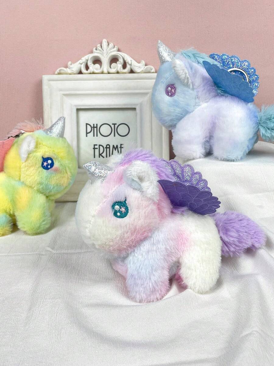 1 件（16 厘米/6.29 英寸）男女通用柔软可爱创意可爱毛绒独角兽钥匙扣吊坠，手提包、背包、公文包的时尚装饰品，送给学生、同事、情侣、朋友、姐妹、妈妈、生日、节日的礼物