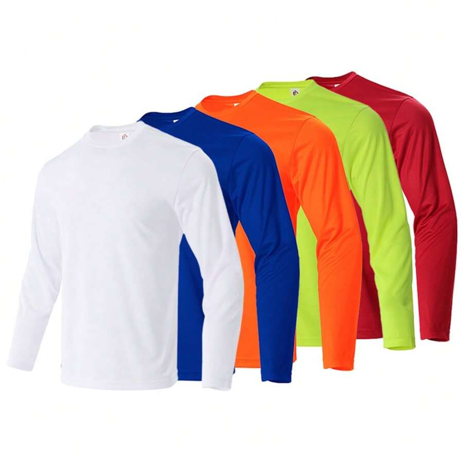 Camiseta de manga larga de alto rendimiento para hombre, 5 piezas