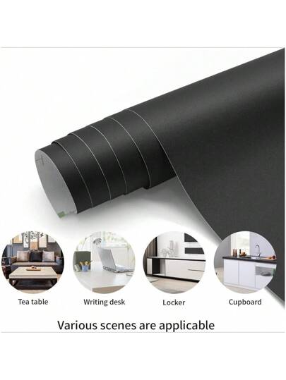 Ucdfi 1roll Matte Zwart Contact Paper Peel Stick Wallpaper Thick Waterproof ative Self Adhesive Vinyl Film Wrap Cabinets Countertops Walls Table, Renovation Stickers Wand Panels, Paper, Wallpapers, ation Items Refresh Your Home, Festival Birthday Graduation view 7