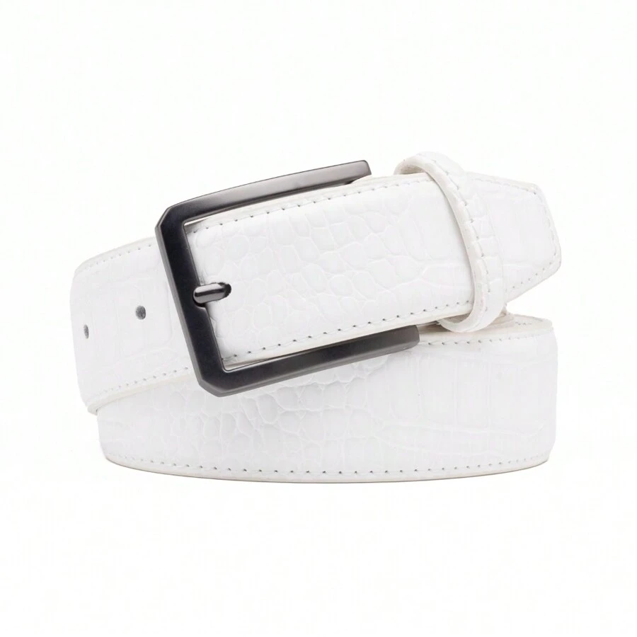 1 PIEZA CINTURÓN DE HOMBRE PARA CUATRO ESTACIONES - Blanco - Ver 1