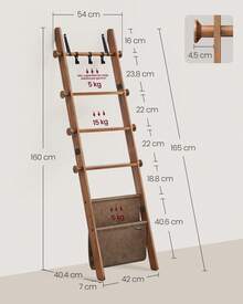 VASAGLE Towel Ladder MLLS022K01 - Brown - View 6