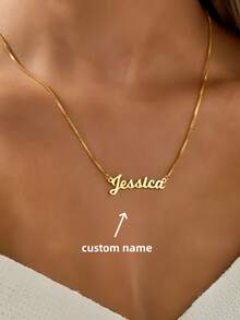 1 件金色玫瑰金定制名字项链，个性化珠宝，节日礼物，个性化礼物，定制礼物，母亲节礼物，圣诞礼物，妈妈礼物 - 彩色 - 查看 1