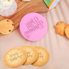 1pc Happy Birthday Embossed Mold,Fondant Embossed Cookie Stamp 3D Design Cookie Mold Happy Birthday Fondant Stamp,Suitable For Baking Cookies,Decorating Cakes/Sugar Paste/Cupcakes,Fondant Frosting Cupcake Biscuit Cake Cookie Stamps For Cookie Cutters - Regular - View 8