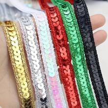 1 szt. 12 mm koronkowa lamówka z metalicznym brokatem, do sukni walentynkowej, szycia, kostiumów tanecznych, rękodzieła, pakowania prezentów, aksamitne naklejki do dekoracji odzieży, akcesoria do szycia DIY, dekoracja torby i spinki do włosów (bez papierowej karty)