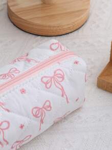 Foam Quilted Makeup Bag,Cute Women's Cosmetic Bag, Flower Aesthetic Print Pattern Cosmetic Pouch Set, Travel Toiletries Organizer Bag School Supplies Travel Essentials Make Up Bag Holiday Essentials Makeup Bags Makeup Pouch Beauty Fall - Multicolor - View 6