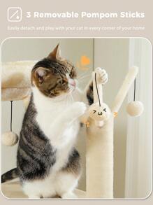 PAWZ Road 150cm Cactus Scratching Post, High Scratching Post For Large Cats, Multi-Storey Cat Tower, Scratching Post For Indoor Cats, Cat Apartment With Large Hammock, Scratching Post And 2 Perches - Beige - View 6