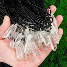 Natural Asymmetric Rock Crystal Point White Crystal Quartz Stone Pendants For Jewelry Making