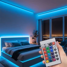 万圣节主题灯光氛围装饰，24 键电池盒控制（不含 3 节 AA 电池）2835 RGB LED 灯带，自由粘贴和剪切，适用于室内橱柜、酒柜、电视背光等。 - 24key-2835RGB - 查看 5