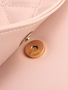 3 件套新款设计女士小号斜挎手机包，简约时尚单肩包 - 粉色 - 查看 4