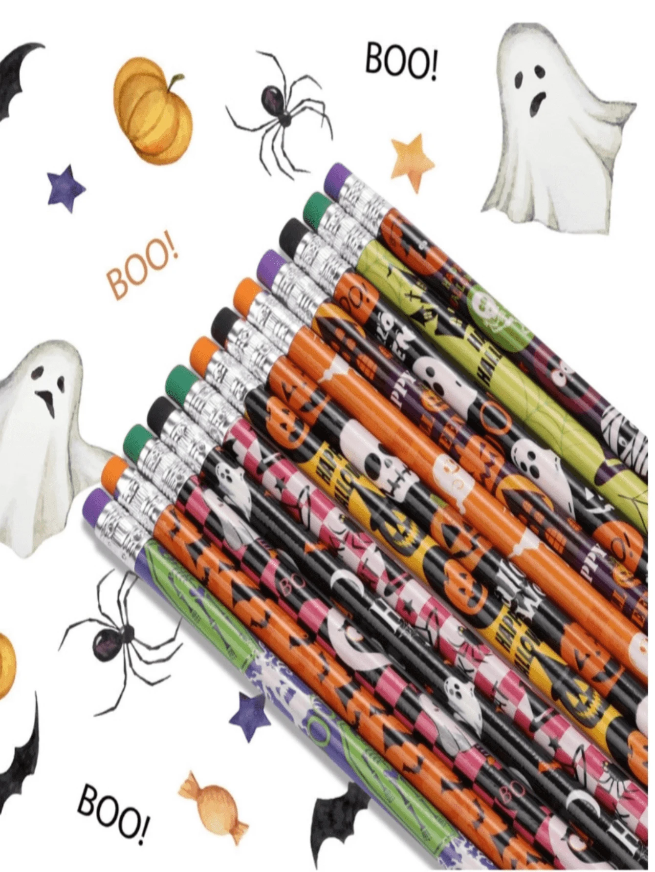 12pcs Halloween Pencil Stationery Party Favors Set, Halloween Themed