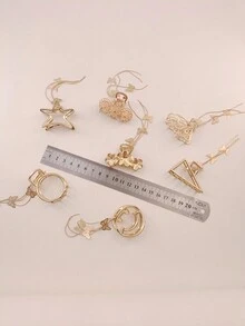 1 包休闲蝴蝶铁发夹，适合日常佩戴 - 金色 - 查看 4