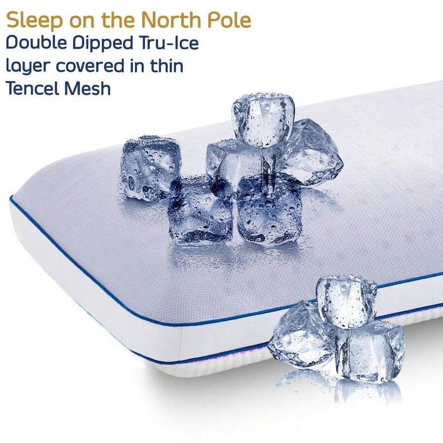 Gel Memory Foam Pillow Side Sleeper Pillow Cooling On One Side Soft On