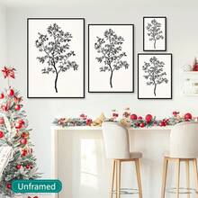 1 bức tranh tường phác họa thực vật, trang trí phòng, trang trí nhà cổ điển, tranh nghệ thuật hoài cổ, không bao gồm khung - Nhiều màu - Xem 9