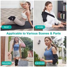 1 pieza Dispositivo de masaje de pierna, masajeador de rodilla ajustable con calor y vibración, 4 niveles de temperatura y 3 niveles de intensidad, para rodilla, hombro, codo