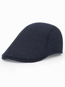 Tweed Hat Solid Color Beret Casual Vintage Forward Cap Sunshade Cap