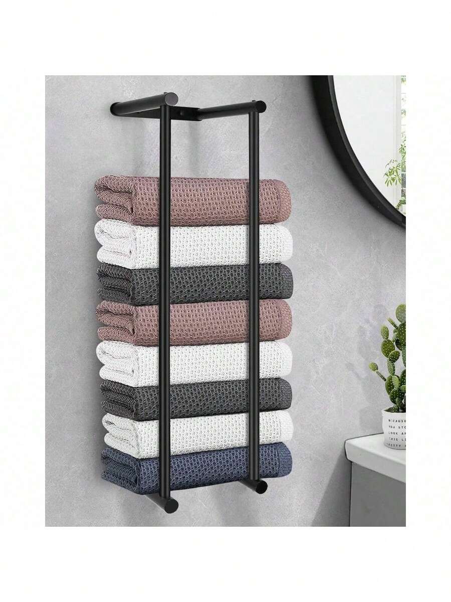 Towel Rack Wall Mounted, Towel Storage 75cm Stainless Steel High