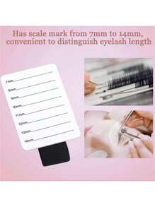Tabla con escala para aplicar pestañas postizas, regla portátil de mano para pestañas, herramienta esencial para artistas de extensión de pestañas - Multicolor - Ver 2